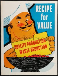 1z0027 RECIPE FOR VALUE 17x22 motivational poster 1950s Elliott Service Company!