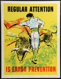 1z0028 REGULAR ATTENTION IS ERROR PREVENTION 17x22 motivational poster 1950s Elliott Service Company!