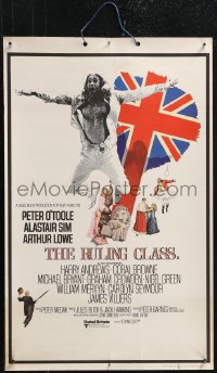 1z0280 RULING CLASS 13x20 English special poster 1972 Peter O'Toole, Alastair Sim, Arthur Lowe, wild image!