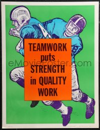 1z0030 TEAMWORK PUTS STRENGTH IN QUALITY WORK 17x22 motivational poster 1950s Elliott Service Company!