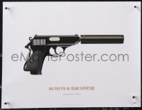 1z0193 THUNDERBALL signed 9x11 art print 2014 by Cathryn Lavery, 007's Walther PPK w/ suppressor!