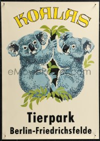 1z0114 TIERPARK BERLIN 17x23 East German special poster 1980s wonderful art of koalas!