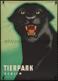 1z0129 TIERPARK BERLIN 22x32 East German special poster 1984 Horst Naumann black panther art!