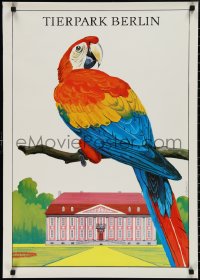 1z0123 TIERPARK BERLIN 23x32 East German special poster 1979 art of parrot by Rietschel, rare!