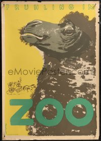 1z0136 ZOO BERLIN 17x24 German special poster 1940s cool close-up art of camel, rare!