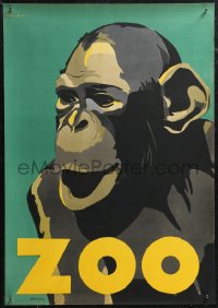 1z0135 ZOO BERLIN 17x23 German special poster 1930s wonderful close up art of ape by Osten-Sacken!