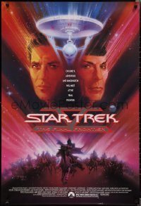 1z1424 STAR TREK V advance 1sh 1989 The Final Frontier, art of William Shatner & Nimoy by Bob Peak!