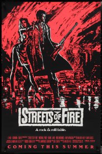 1z1438 STREETS OF FIRE advance 1sh 1984 Walter Hill, Riehm pink dayglo art, a rock & roll fable!