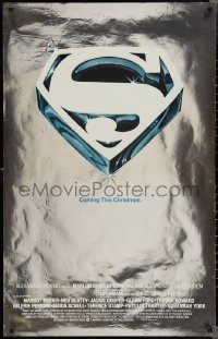 1z1442 SUPERMAN foil advance 25x40 1sh 1978 DC superhero Reeve, Coming This Christmas!