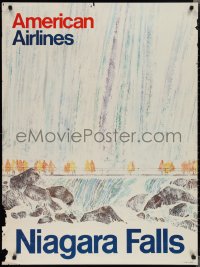 1z0094 AMERICAN AIRLINES NIAGARA FALLS 30x40 travel poster 1974 cool art of the falls!