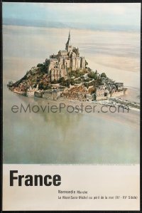 1z0100 FRANCE 16x24 French travel poster 1963 great image of Normandie Manche, Mont Saint-Michel!