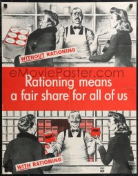 1z0163 RATIONING MEANS A FAIR SHARE FOR ALL OF US 22x28 WWII war poster 1943 cute artwork!