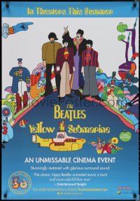 1z1500 YELLOW SUBMARINE advance 1sh R2018 psychedelic art of Beatles John, Paul, Ringo & George!