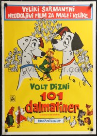 1z0517 ONE HUNDRED & ONE DALMATIANS Yugoslavian 20x28 1961 most classic Walt Disney canine family cartoon!