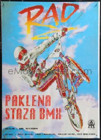 1z0521 RAD 2-sided Yugoslavian 19x27 1990 extreme sports BMX bike racing, Bill Allen, Walston!