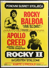 1z0523 ROCKY II Yugoslavian 19x27 1979 Sylvester Stallone & Carl Weathers fight in ring, boxing sequel!