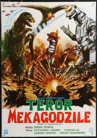 1z0530 TERROR OF GODZILLA Yugoslavian 19x27 1975 Mekagojira no gyakushu, Toho, Godzilla, sci-fi!