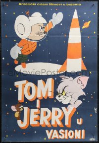 1z0534 TOM I JERRY U VASIONI Yugoslavian 19x27 1960s MGM cartoon, cool images of the characters!