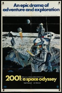 2a0447 2001: A SPACE ODYSSEY 70mm style B 1sh 1968 Kubrick, McCall art of astronauts on the moon!