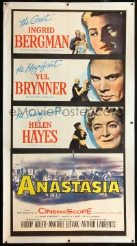 2a0551 ANASTASIA linen 3sh 1956 Ingrid Bergman, magnificent Yul Brynner, incomparable Helen Hayes!