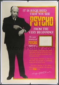 2a0557 PSYCHO linen 40x60 1960 Alfred Hitchcock requires you see it from the start, ultra rare!