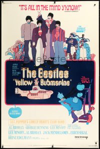 2a0543 YELLOW SUBMARINE 40x60 1968 great psychedelic art of Beatles John, Paul, Ringo & George!