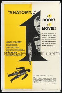 2a0824 ANATOMY OF A MURDER linen style A 1sh 1959 Otto Preminger, Saul Bass art + images of stars