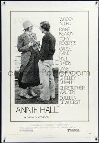 2a0826 ANNIE HALL linen 1sh 1977 full-length Woody Allen & Diane Keaton in a nervous romance!