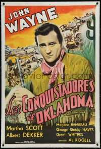 2a0627 IN OLD OKLAHOMA linen Argentinean R1950s different super close up of John Wayne in buckskin!