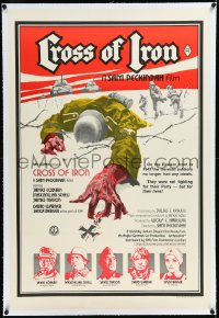 2a0616 CROSS OF IRON linen Aust 1sh 1977 Sam Peckinpah, art of fallen World War II Nazi soldier!