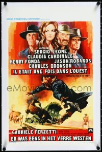 2a0641 ONCE UPON A TIME IN THE WEST linen Belgian R1970s Leone, Cardinale, Fonda, Bronson & Robards!