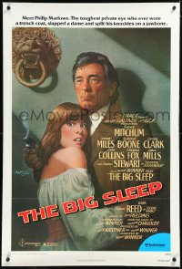 2a0840 BIG SLEEP linen 1sh 1978 art of Robert Mitchum & sexy Candy Clark by Richard Amsel!