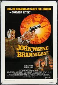 2a0851 BRANNIGAN linen int'l 1sh 1975 great Brian Bysouth art of fighting John Wayne in England!