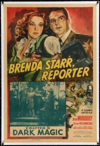 2a0852 BRENDA STARR REPORTER signed linen chapter 9 1sh 1946 by Joan Woodbury, cool art, Dark Magic!