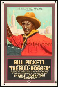2a0267 BULL-DOGGER S2 poster 2001 world's colored champion Bill Pickett fights bulls!