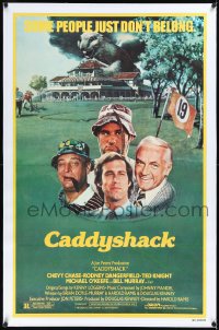 2a0859 CADDYSHACK linen 1sh 1980 Chevy Chase, Bill Murray, Rodney Dangerfield, golf comedy classic!