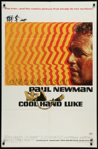 2a0450 COOL HAND LUKE 1sh 1967 prisoner Paul Newman refuses to conform, cool art by James Bama!