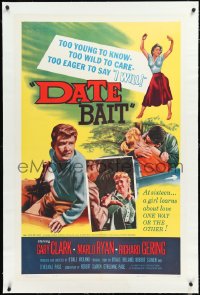 2a0875 DATE BAIT linen 1sh 1960 teens too young to know, too wild to care & too eager to say I WILL!