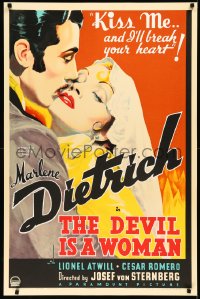 2a0273 DEVIL IS A WOMAN style B S2 poster 2001 best art of Marlene Dietrich, she'll break your heart!