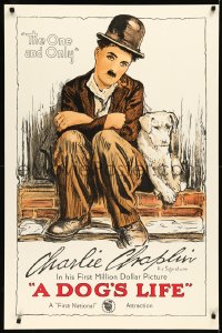 2a0274 DOG'S LIFE S2 poster 1998 great art of Charlie Chaplin as the Tramp & his mutt!