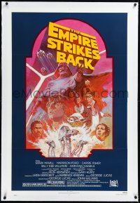 2a0885 EMPIRE STRIKES BACK linen NSS style 1sh R1982 George Lucas sci-fi classic, cool Tom Jung art!