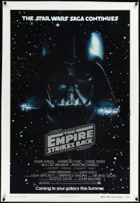 2a0883 EMPIRE STRIKES BACK linen NSS style advance 1sh 1980 George Lucas classic, Vader in space!