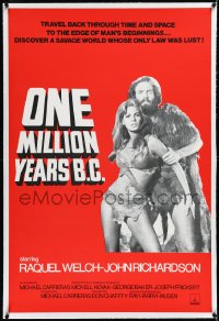 2a0685 ONE MILLION YEARS B.C. linen English 1sh R1980s sexy cave woman Raquel Welch, very rare!