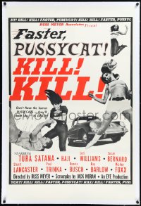 2a0889 FASTER, PUSSYCAT! KILL! KILL! linen style B 1sh 1965 Russ Meyer, Tura Satana, Haji, sexy!