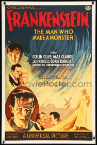 2a0280 FRANKENSTEIN S2 poster 2000 best art of Boris Karloff as the monster, James Whale classic!
