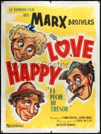 2a0582 LOVE HAPPY linen French 1p R1960s different art of Marx Brothers, but no Marilyn Monroe, rare!