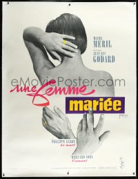 2a0583 MARRIED WOMAN linen French 1p 1965 Godard's Une femme mariee, controversial sex triangle!