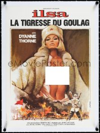 2a0722 ILSA THE TIGRESS OF SIBERIA linen French 16x21 1982 Tealdi art of half-naked Thorne, rare!