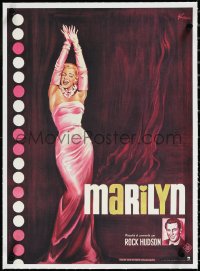 2a0726 MARILYN linen French 15x21 R1982 sexy full-length art of young Monroe by Boris Grinsson!