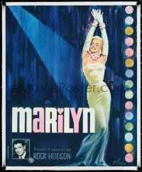 2a0727 MARILYN linen French 17x21 1963 sexy full-length art of young Monroe by Boris Grinsson!